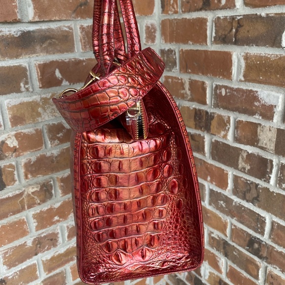 NWT Brahmin Caroline Satchel Red Chili Bag - Picture 7 of 11